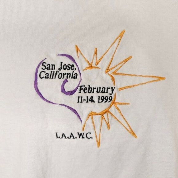 Vintage International Womens Conference T Shirt Mens Size Large White 90s 1999 - Picture 2 of 6